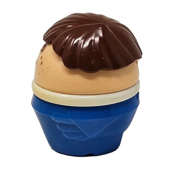 Vintage Little Tikes Toddle Tots Toy People Figures Brown Hair Blue Body Boy - Picture 2 of 7